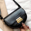 black croc effect shoulder bag