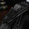 black crocodile leather belt