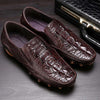 brown mens crocodile leather shoes