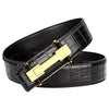 gold and black crocodile belt for men