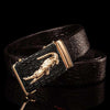 gold mens black crocodile belt brown