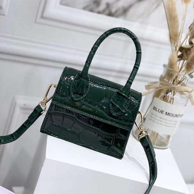 green mini croc bag