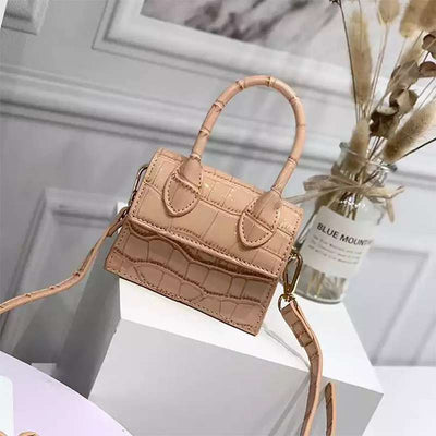 light brown mini croc bag