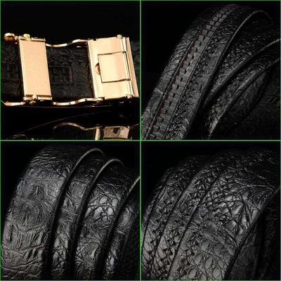 mens black crocodile belt