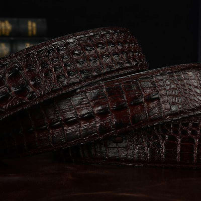 model crocodile leather belt