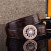 pink crocodile skin leather belt