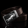 silver mens black crocodile belt brown