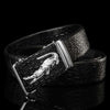 silver mens black crocodile belt